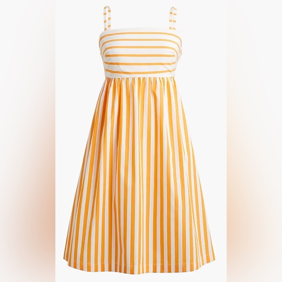 J. CREW Striped Strappy Tie Back Mini Sundress in White / Orange Size 14 - Picture 1 of 6